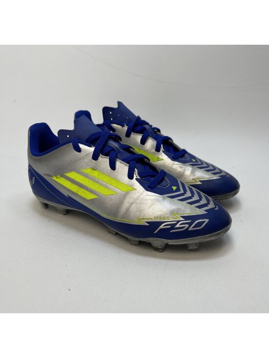 adidas Other - Adidas F50 Club FG/MG J Messi Youth Kids 5 Soccer Cleats Silver Blue IH0926